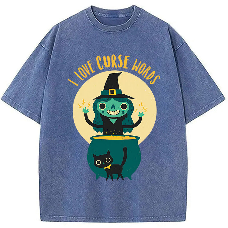 Witch I Love Curse Words Washed T-Shirt