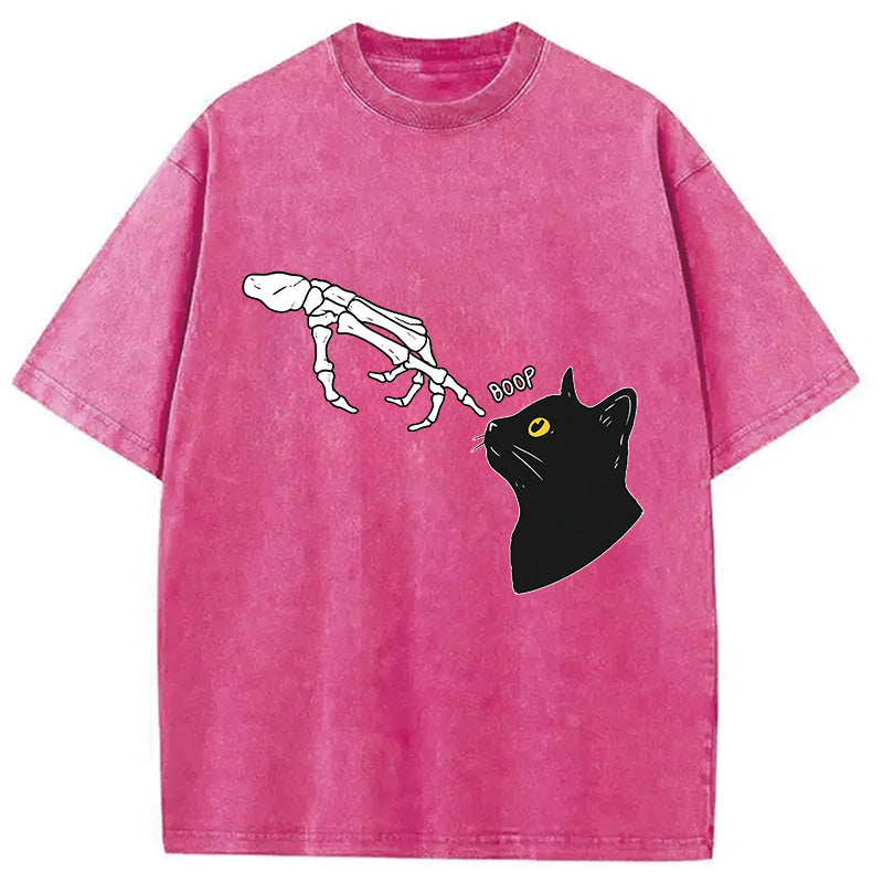 Cat Spooky Boop Washed T-Shirt