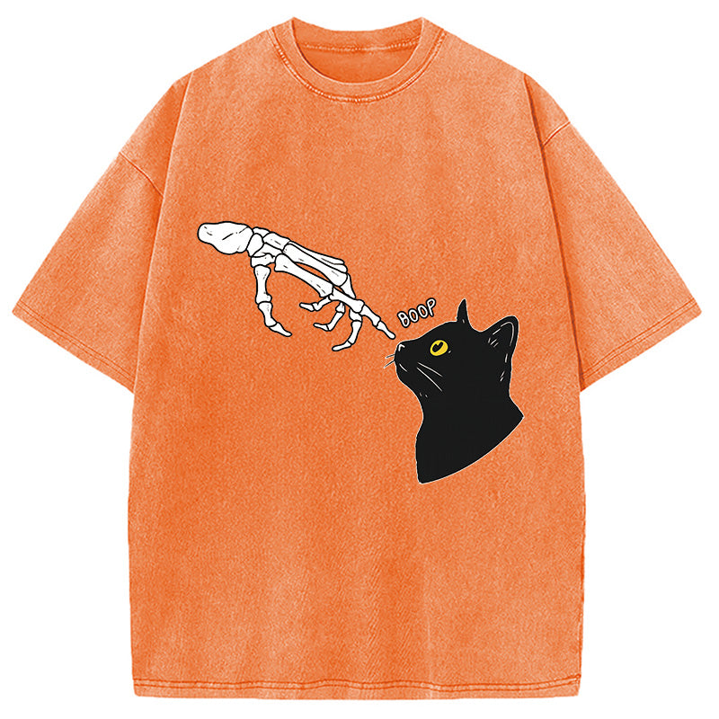 Cat Spooky Boop Washed T-Shirt