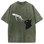 Cat Spooky Boop Washed T-Shirt