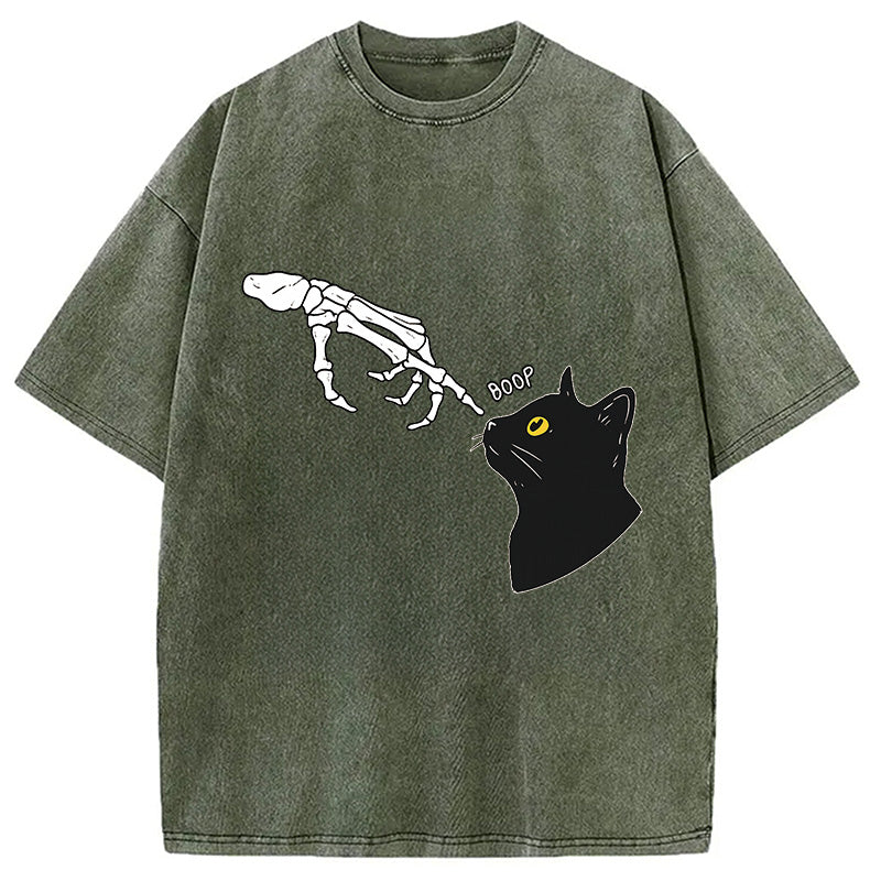 Cat Spooky Boop Washed T-Shirt