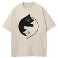 Yin Yang Cats Washed T-Shirt