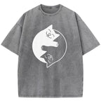 Yin Yang Cats Washed T-Shirt