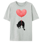 Black Cat And Heart Balloon Classic T-Shirt