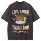 Skeleton Taking A Bath Washed T-Shirt