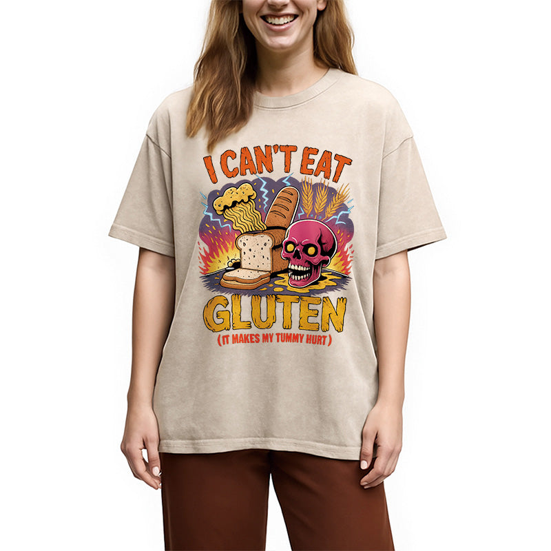 I Can't Eat Gluten Meme Washed T-Shirt