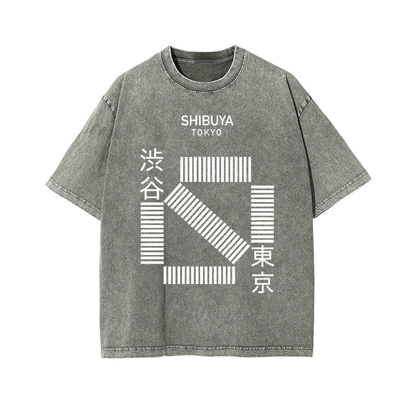 Shibuya Tokyo Vintage Wash Japanese Design T-Shirt