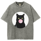 Bubble Cat Washed T-Shirt