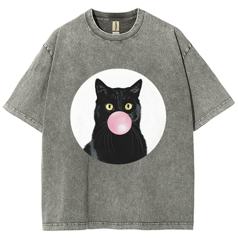 Bubble Cat Washed T-Shirt