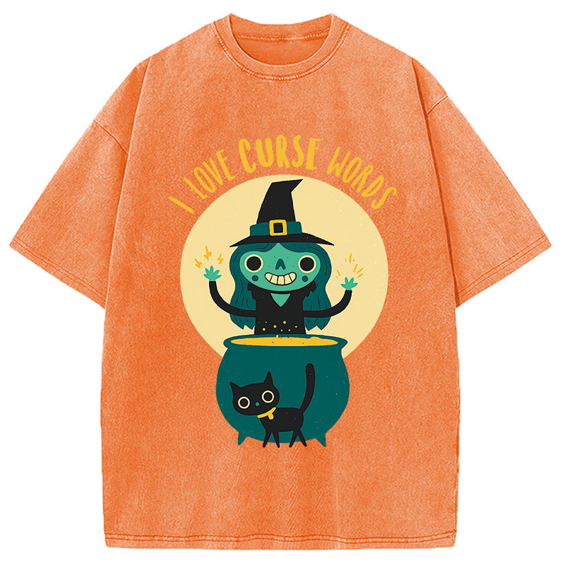 Witch I Love Curse Words Washed T-Shirt