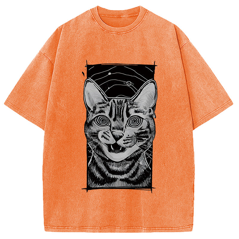 Hypnotic Cat Washed T-Shirt