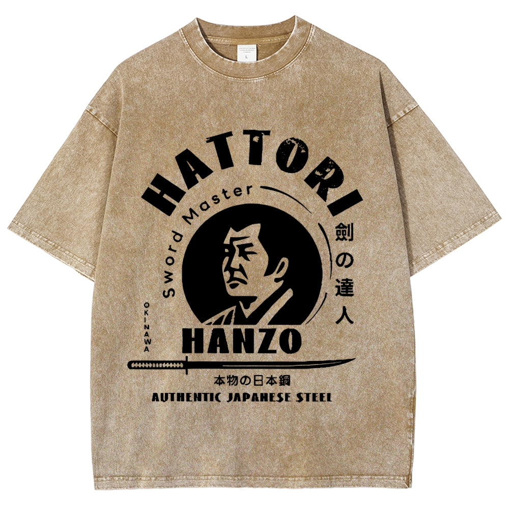 Okinawa Hattori Hanzo Vintage Wash Japanese Design T-Shirt