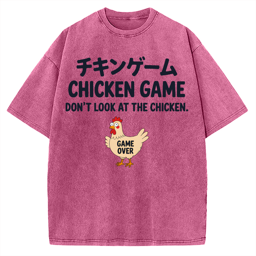 Chicken Game Funny Vintage Washed T-shirt
