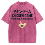 Chicken Game Funny Vintage Washed T-shirt