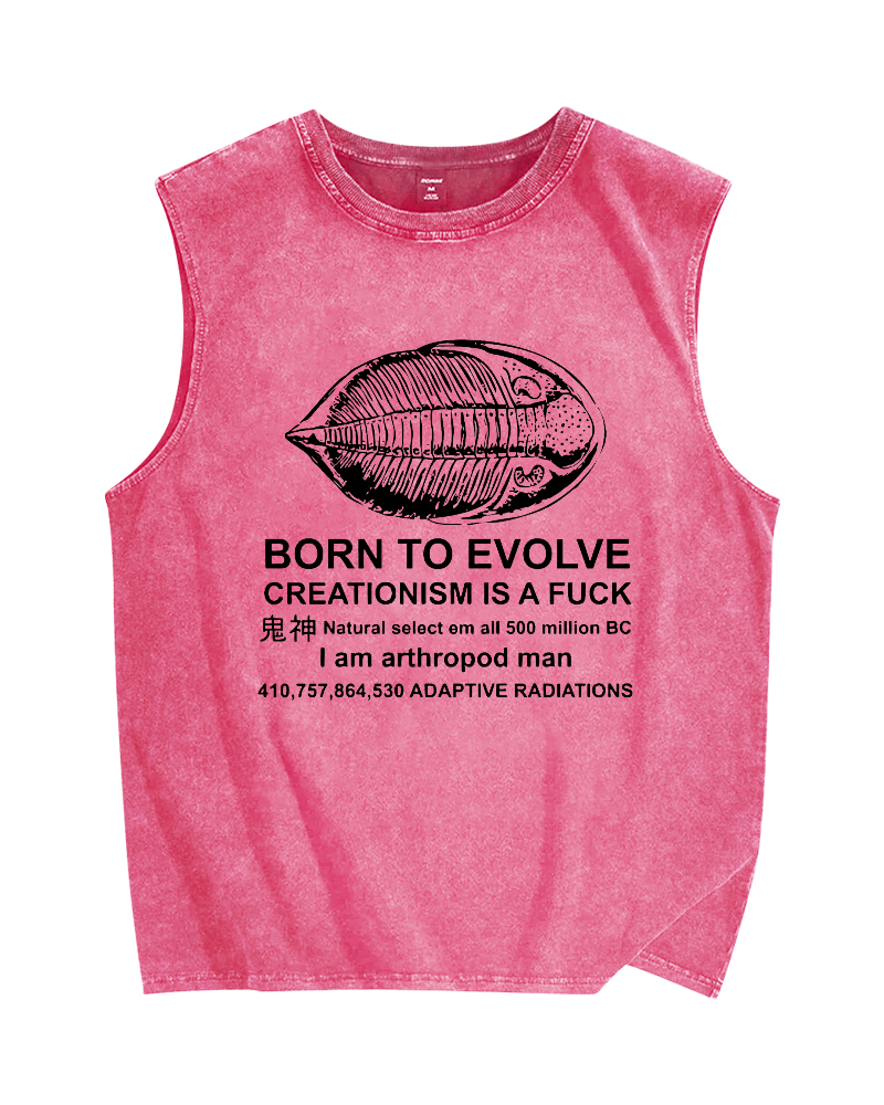 Born to Evolve Vintage Distressed Washed Tank Top