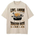 Skeleton Taking A Bath Washed T-Shirt