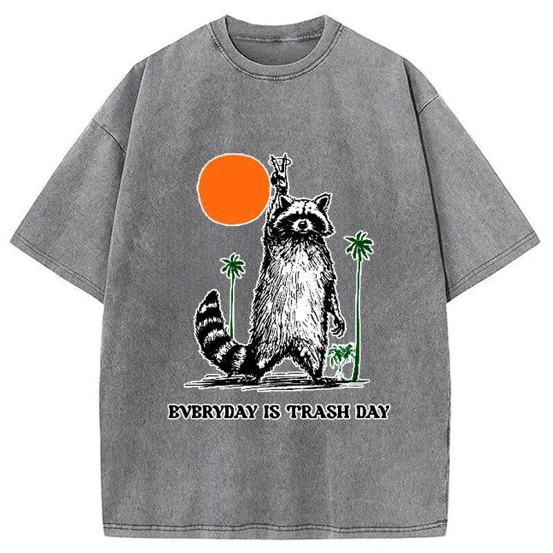 Everyday Is Trash Day Raccoon Washed T-Shirt