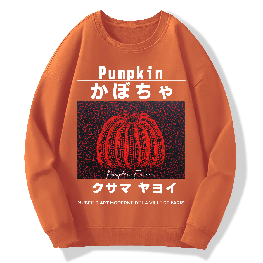 Japanese Red Punpkin Geek Cotton Sweatshirt