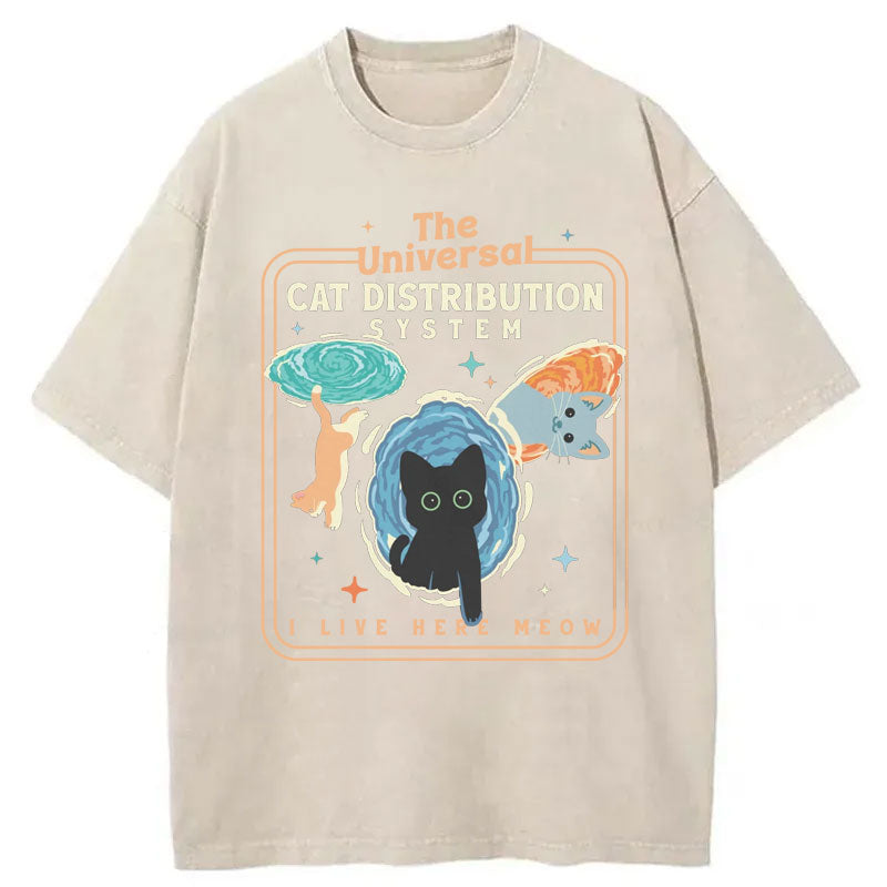 The Universal Cat Distribution System Washed T-Shirt