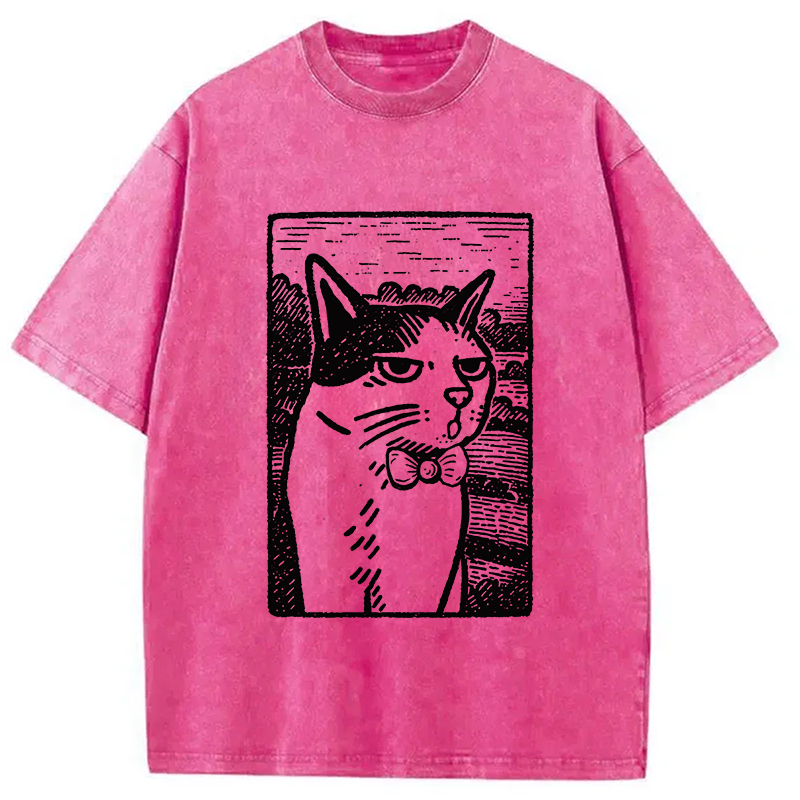 Cat's Hateful Eyes Washed T-Shirt