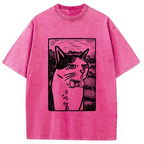 Cat's Hateful Eyes Washed T-Shirt