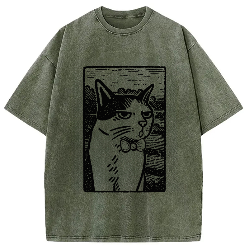Cat's Hateful Eyes Washed T-Shirt