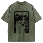 Cat's Hateful Eyes Washed T-Shirt