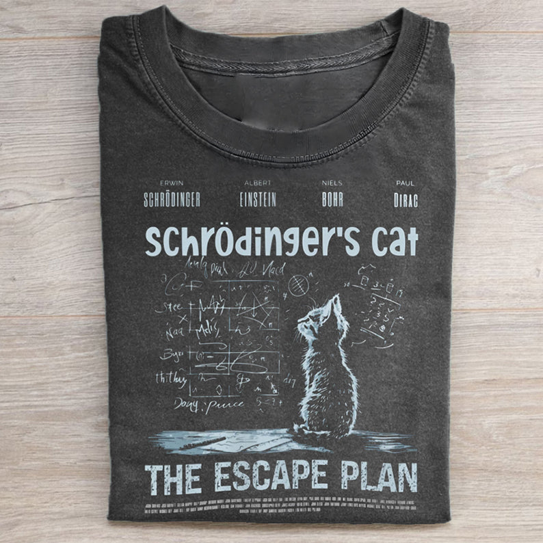 Unisex Geeky Cat Lovers Printed Washed Folded T-shirt