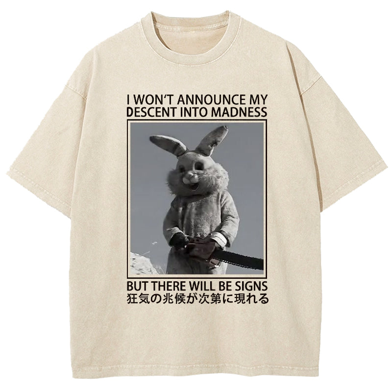 Rabbit Goes Into Madness Washed T-Shirt