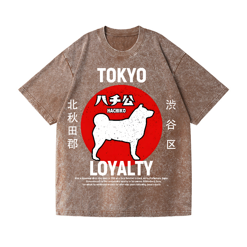 Tokyo Hachiko Vintage Wash Japanese Design T-Shirt