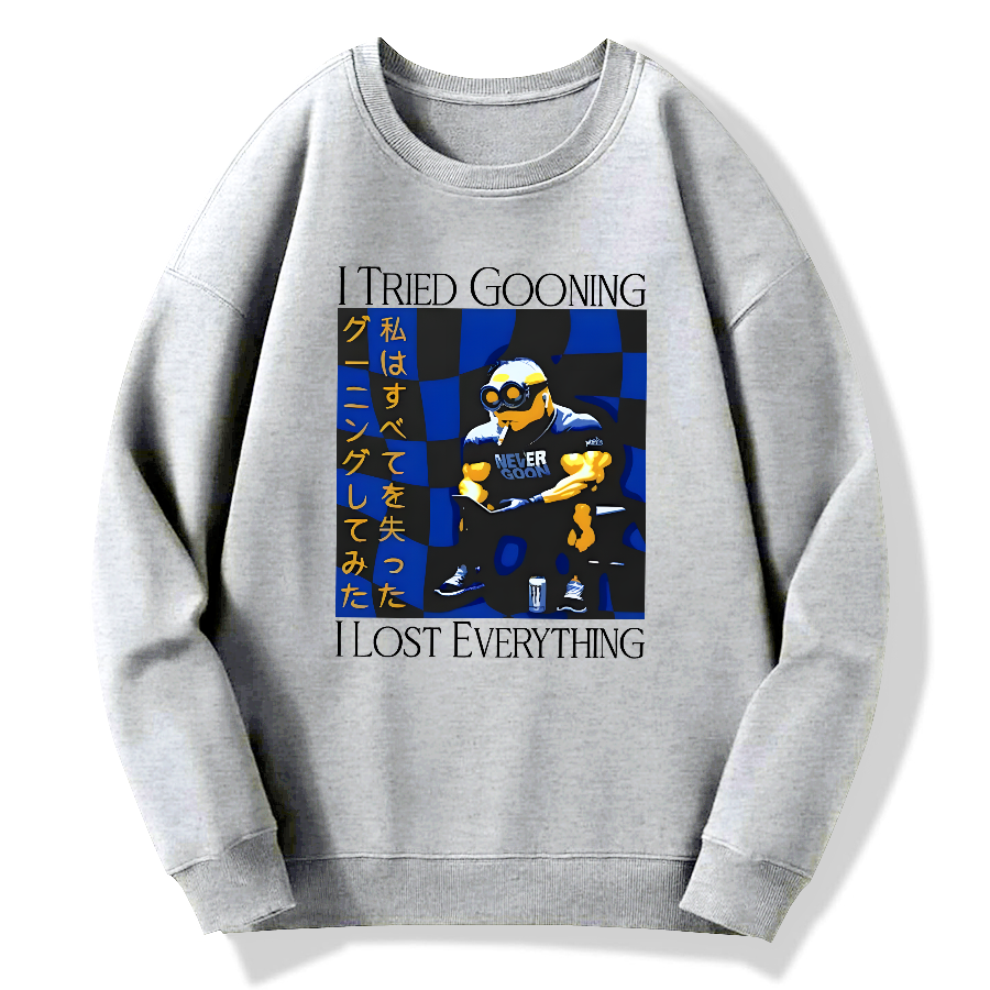 Never Goon Cotton Pullover Sweatshirt