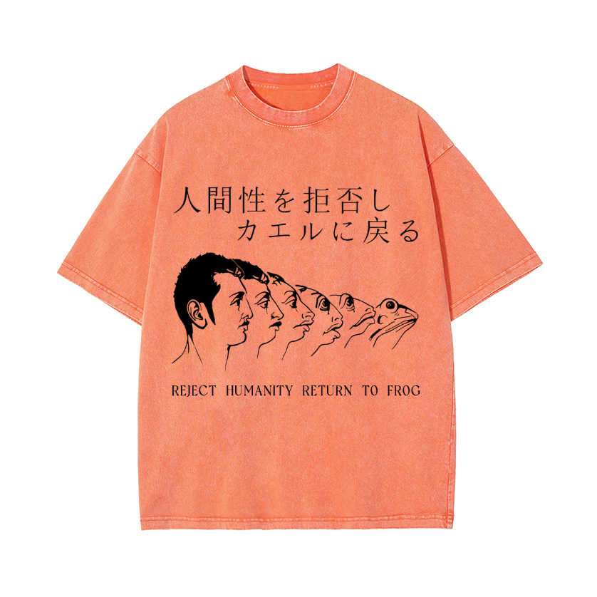 Reject Humanity Return To Frog Vintage Wash Japanese Design T-Shirt