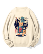 Japanese Cat Cotton Sweatshirt