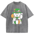 Lucky Lucky Cat Washed T-Shirt