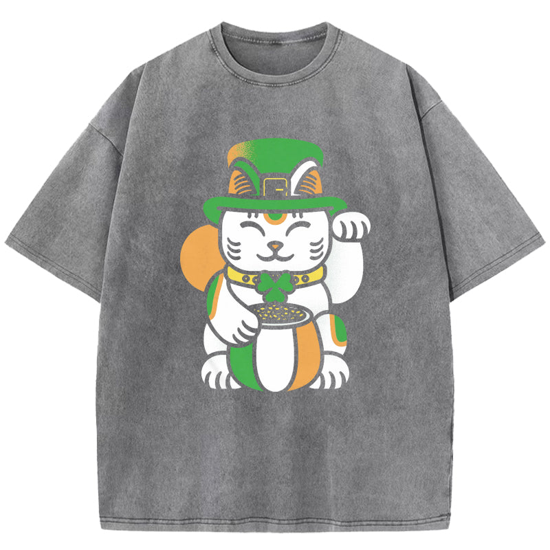 Lucky Lucky Cat Washed T-Shirt