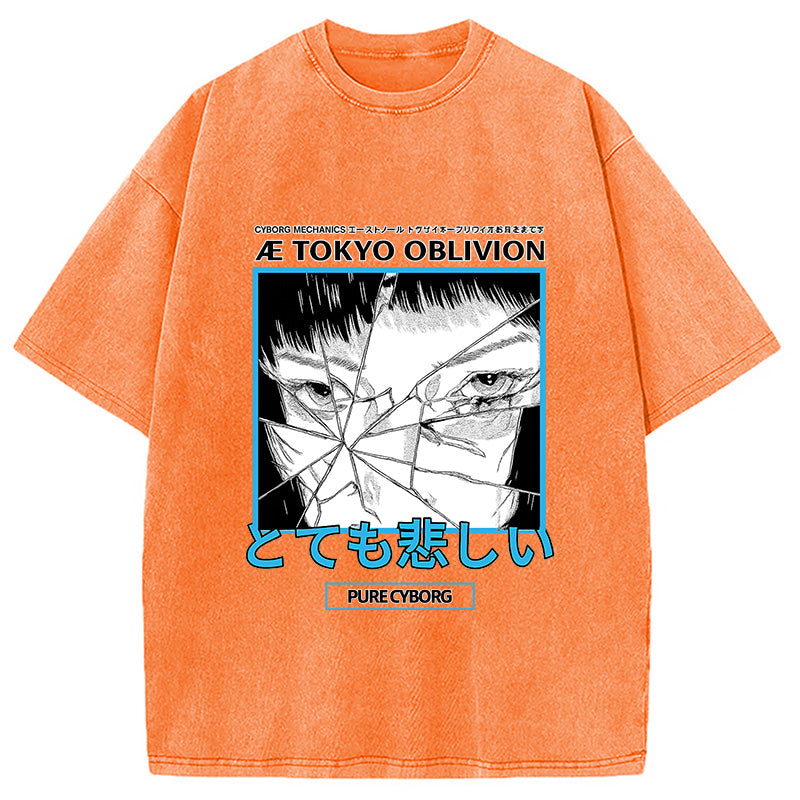 Cyberpunk Dark Fantasy Washed T-Shirt