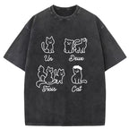 Un Deux Trois Cat Washed T-Shirt