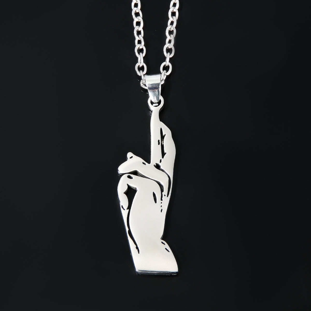 Animation Peripherals: Spell Return Gojo Wuhu Stick Hisuhito Cartoon Necklace Gojo Cat Realm Stainless Steel Pendant