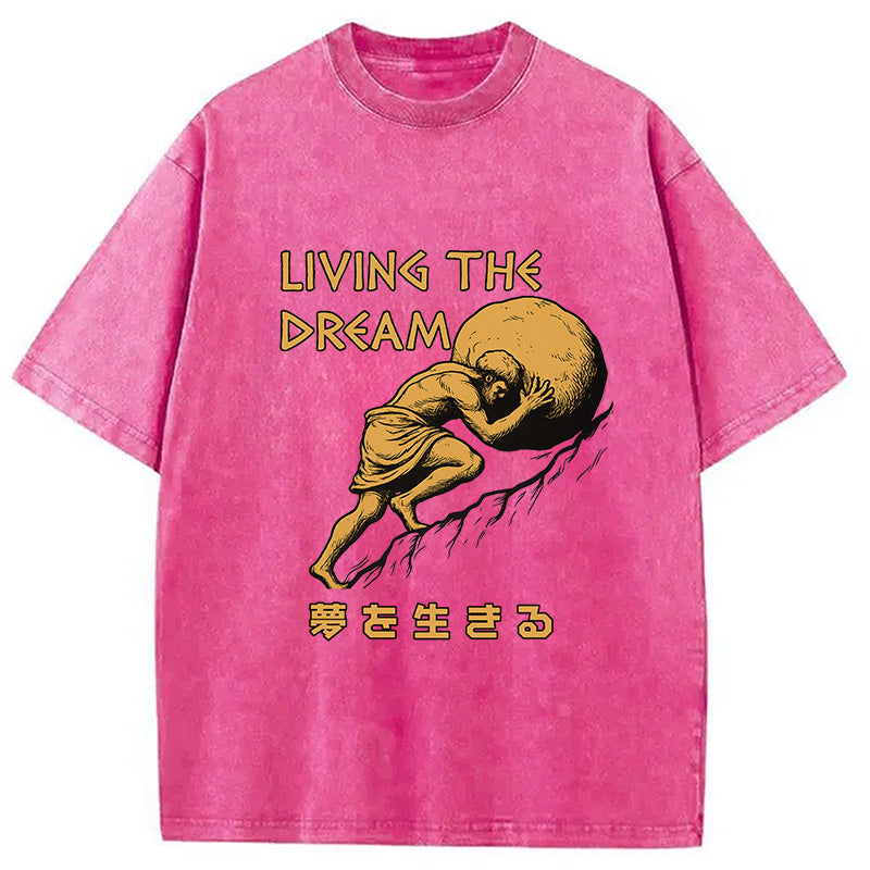 Living The Dream Meme Washed T-Shirt