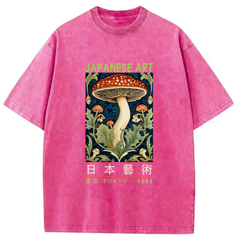 Japanese Art Mushroom Vintage Washed T-Shirt
