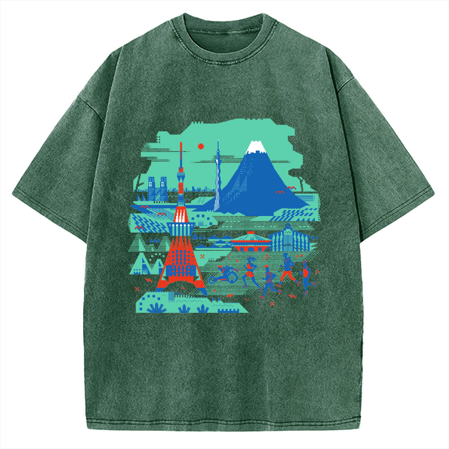 Japan Landscape & Sports Vintage Washed T-shirt