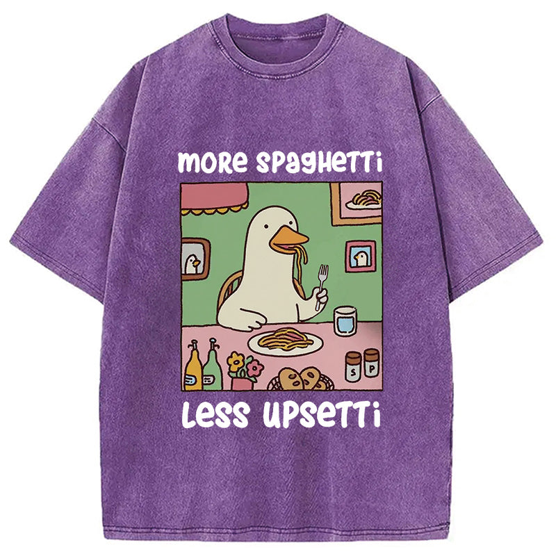 Duck Eating Spaghetti Washed T-Shirt