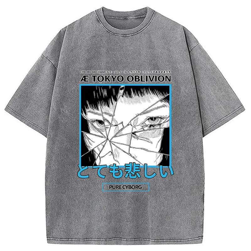 Cyberpunk Dark Fantasy Washed T-Shirt