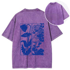 Woodcut Flowers Back Washed T-Shirt