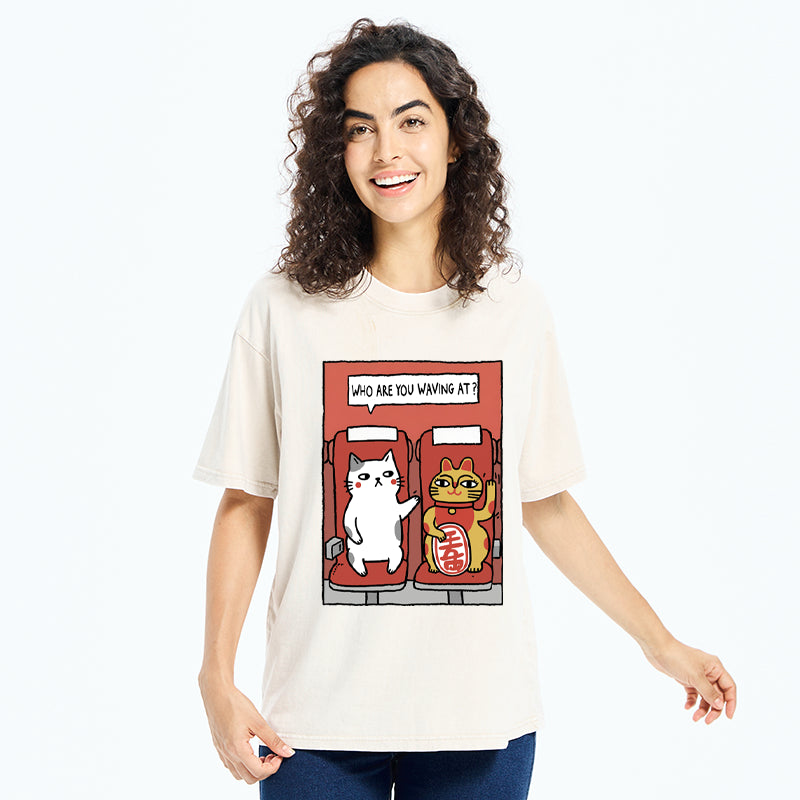 Unisex Who Are You Waving At Washed T-Shirt