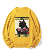 Kimono Coffee Cat Cotton Sweatshirt