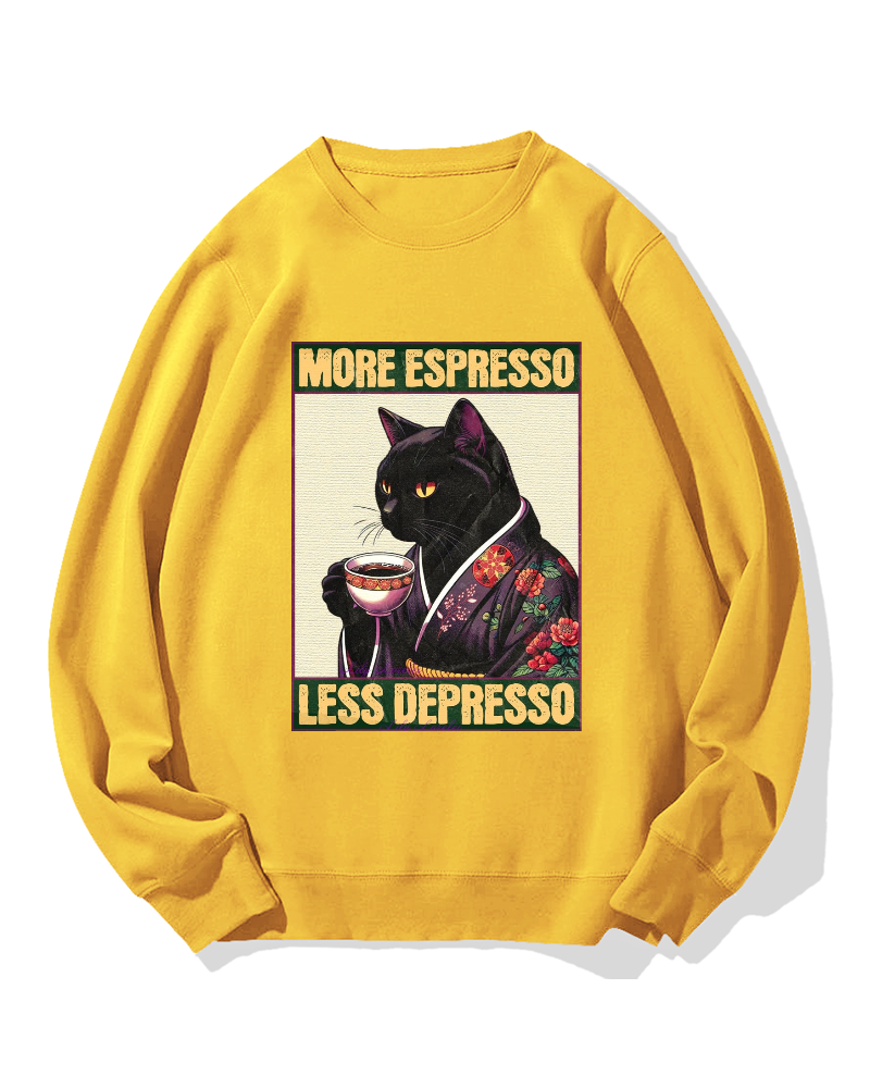 Kimono Coffee Cat Cotton Sweatshirt