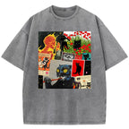 Abstract cat illustration Washed T-Shirt