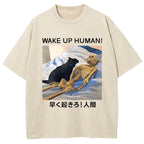 Cat Wake Up Human Vintage Washed T-Shirt