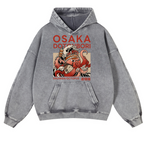 Osaka Dotonbori Drunken Octopus Vintage Washed Thick Cotton Hoodie